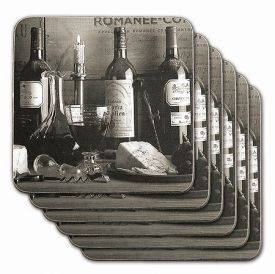 Enlarge Vintage Wine Black & White Coasters