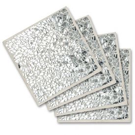 Enlarge Silver Sparkle Glass Coaster Set