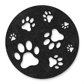 Enlarge Black Paw Stomping - Felt Coasters