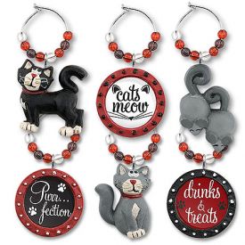 Enlarge Kitty Charm My Glass� Wine Charms