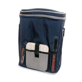 Enlarge Dark Blue Triple Bottle Wine Duffel