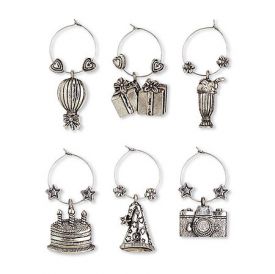 Enlarge Birthday Bash My Glass� Wine Charms