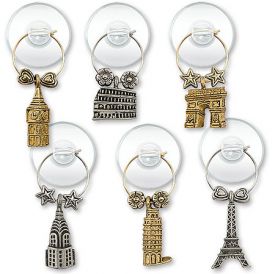 Enlarge Big City Suction Cup My Glass� Wine Charms