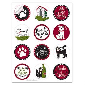 Enlarge Pet Party Wine Glass Stick'ems� Wine Tags