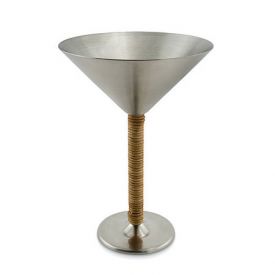 Enlarge Rattan & Stainless Steel Martini Glass