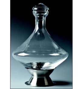 Enlarge Orbital Wine Decanter w/ Brushed Stainless Steel Base & Crystal Stopper