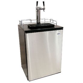 Enlarge Haier HBF05EBSNK-2 Dual Faucet Kegerator Black Cabinet with Stainless Steel Door