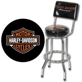 Enlarge Harley Davidson� HDL-12204 - Bar & Shield Bar Stool w/ Backrest