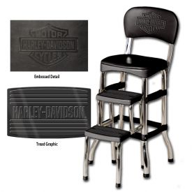 Enlarge Harley-Davidson� HDL-12207 - Bar & Shield Retro Step Stool