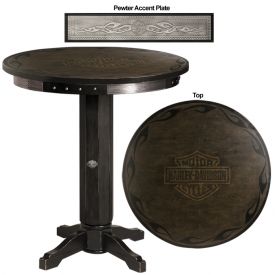 Enlarge Harley-Davidson® HDL-13200-V - Bar & Shield Flames Pub Table - Vintage Black