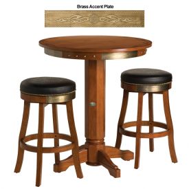 Enlarge Harley-Davidson� HDL-13202-H - Bar & Shield Flames Pub Table & Bar Stool Set - Heritage Brown