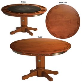 Enlarge Harley-Davidson� HDL-13301-H - Bar & Shield Flames Poker Table w/ Heritage Brown finish