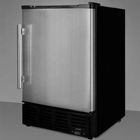 Enlarge Summit BIM24 10 lbs. Built-in Ice Maker - Black Cabinet with Stainless Steel Door