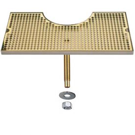 Enlarge BVL-120LDSSPVD - SS Zeus Tower Surface Mount Drip Tray w/PVD Brass Grid
