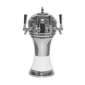 Enlarge CT901-4CH Zeus Ceramic 4-Faucet Draft Beer Tower - White w/ Chrome Finish