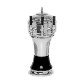 Enlarge Zeus CT902-3CH Ceramic 3-Faucet Draft Beer Tower - Black w/ Chrome Finish