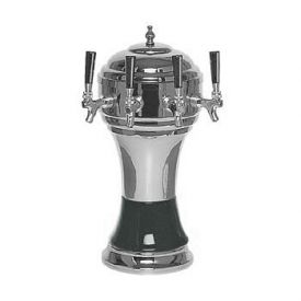 Enlarge Zeus CT902-4CH Ceramic 4-Faucet Draft Beer Tower - Black w/ Chrome Finish