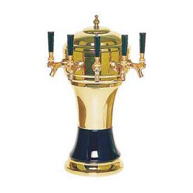 Enlarge CT902-5BR Zeus Ceramic 5-Faucet Draft Beer Tower - Black w/ Brass Finish