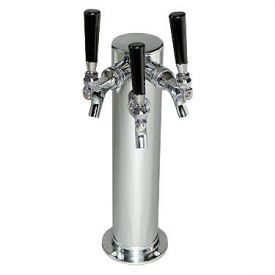 Enlarge D4743TT Chrome Triple Faucet Draft Beer Tower - 3 Inch Column