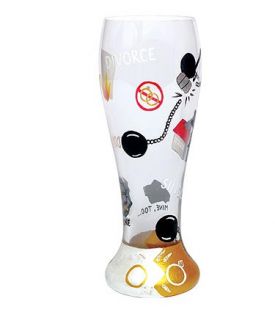 Enlarge Divorce Pilsner Glass by Lolita Gotta Love Beer Collection
