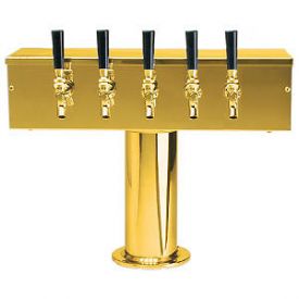 Enlarge DS-255-PVD PVD Brass Five Faucet T-Style Draft Tower - 4 Inch Column