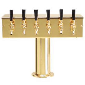 Enlarge DS-256-PVD PVD Brass Six Faucet T-Style Draft Tower - 4 Inch Column