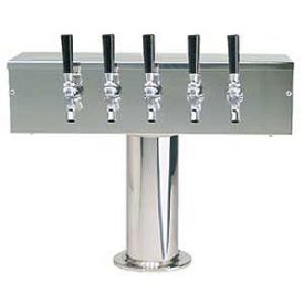 Enlarge DS-355-PSS Stainless Steel Five Faucet T-Style Draft Tower - 4 Inch Column