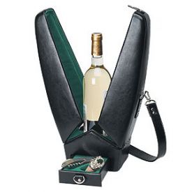 Enlarge Picnic Time Encore Insulated Deluxe Wine Tote - Black & Green