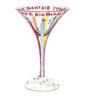 Enlarge Happy Birthday Martini Glass by Lolita Love My Martini