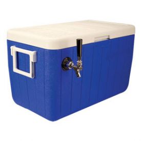 Enlarge HDCP-D1-48B - Single Faucet Jockey Box - 48 Qt. Cold Plate Cooler - Blue