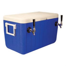 Enlarge HDCP-D2-48 - Double Faucet Jockey Box - 48 Qt. Cold Plate Cooler - Blue