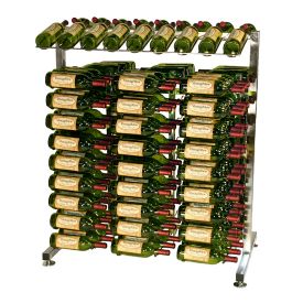 Enlarge Vintage View IDR3-P Free Standing 180 Bottle Island Display Wine Rack - Platinum Series Nickel Finish