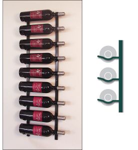 Enlarge Vintage View MAG1-P - 9 Magnum / Champagne Bottle Wine Rack - Platinum Series Finish