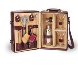 Enlarge Manhattan Portable Cocktail Service - Mahogany & Tan