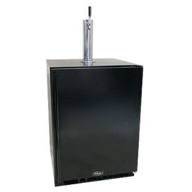 Enlarge Marvel 61HK-BB-F-R-X1 Built-in Kegerator Cabinet with BeverageFactory.com X-CLUSIVE Premium Direct Draw Kit - Black Cabinet with Black Door