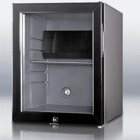 Enlarge Open Box - Summit MB25LGL Silent Hotel Minibar Refrigerator - Charcoal Grey with Glass Door