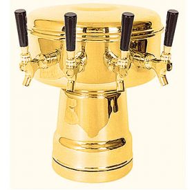 Enlarge MTB-4BR Brass 4-Faucet Mushroom Draft Beer Tower - 7-1/2