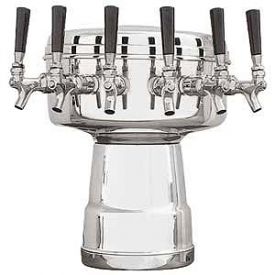 Enlarge MTB-6PSS Chrome 6-Faucet Mushroom Draft Beer Tower - 7-1/2