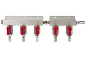Enlarge 751-020 Aluminum 5-Way Kegerator Beer Air Line Distributor