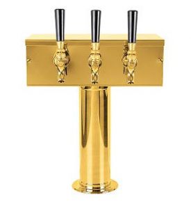 Enlarge D7743PVD PVD Brass T-Style 3 Faucet Draft Beer Tower - 3 Inch Column