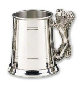 Enlarge Pewter Lion Handle Beer Tankard