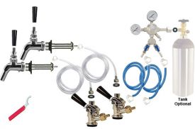 Enlarge Kegco Premium Two Faucet Door Mount Kegerator Keg Tap Conversion Kit