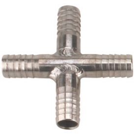 Enlarge Stainless Steel Cross Fitting for 3/8 Inch I.D. Tubing