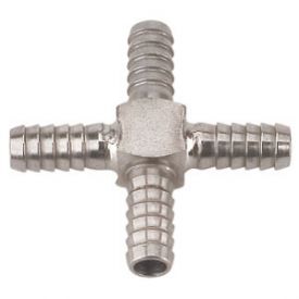 Enlarge Stainless Steel Cross Fitting for 5/16 Inch ID Tubing