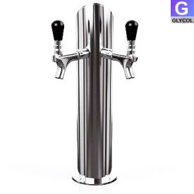 Enlarge GFG152-2 - Gefest 2 Glycol - Polished Stainless Steel 2-Faucet Beer Tower - Glycol Cooled