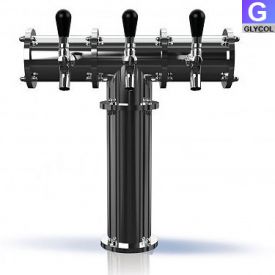 Enlarge TR224-3 Stainless Steel Terra-3 3 Faucet Draft Beer Tower - 3.3 Inch Column - Glycol Cooled
