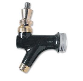 Enlarge Creamer Beer Faucet w/ Stainless Steel Lever - Black Plastic, Brass