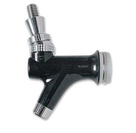 Enlarge Creamer Beer Faucet with Stainless Steel Lever - Black Plastic, Chrome