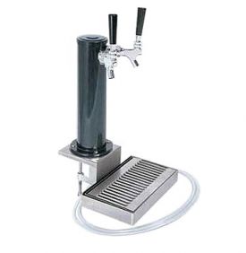 Enlarge DS432CL Black ABS Plastic Dual Faucet Clamp-On Draft Beer Tower