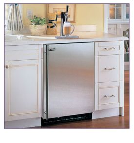 Enlarge Marvel 61HK-BS-F-R-X1 Built-in Kegerator Cabinet with BeverageFactory.com X-CLUSIVE Premium Direct Draw Kit - Black Cabinet with Stainless Steel Door